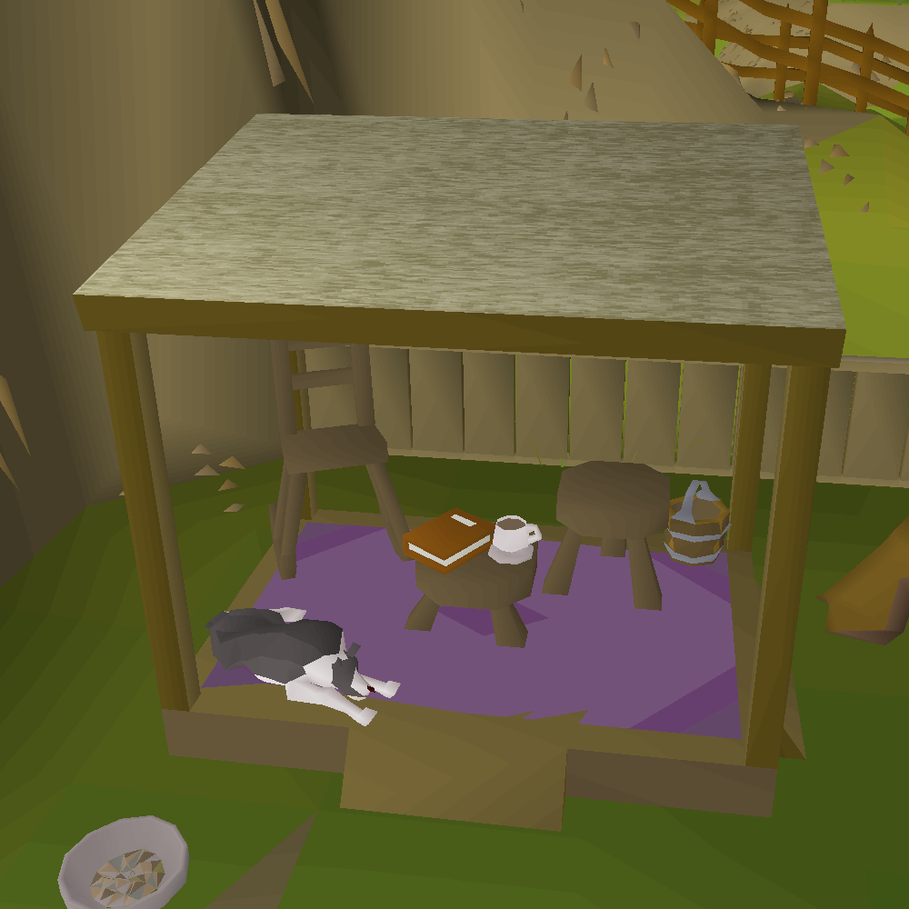 Talia’s dog shelter camp south-west of Edgeville Monastery