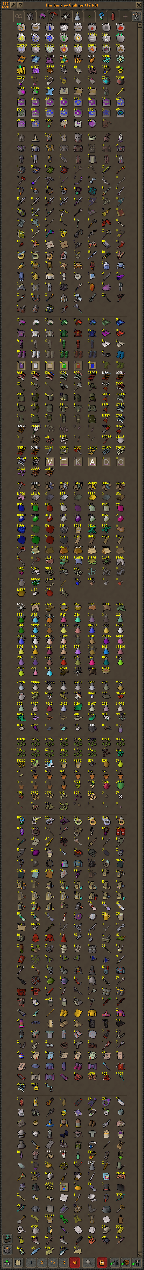 Shared Group Ironman bank stock used to kit out a GIM team